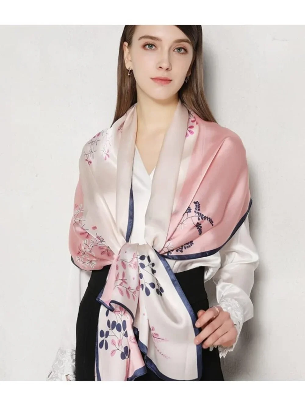 Luxurious 100% Mulberry Silk Long Scarf for Women - Large Oblong Wrap